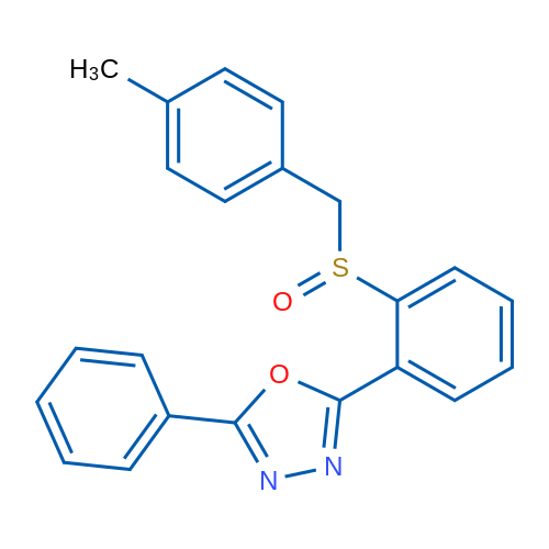 2-{2-[(4-methylphenyl)methanesulfinyl]phenyl}-5-phenyl-1,3,4-oxadiazole 1g