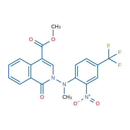 Methyl 2-{methyl[2-nitro-4-(trifluoromethyl)phenyl]amino}-1-oxo-1,2-dihydroisoquinoline-4-carboxylate 1g
