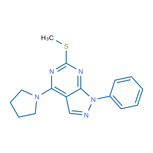 1-[6-(Methylsulfanyl)-1-phenyl-1H-pyrazolo[3,4-d]pyrimidin-4-yl]pyrrolidine 1g
