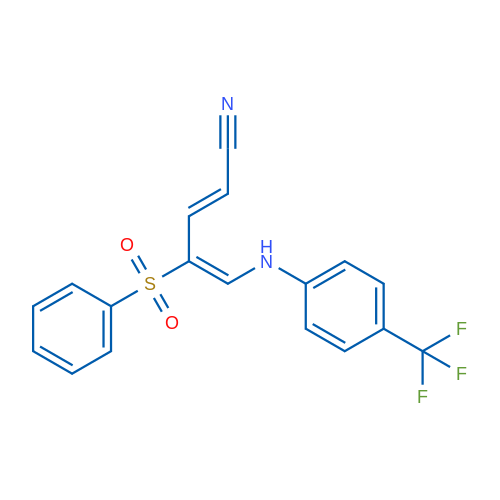 (2E,4E)-4-(Benzenesulfonyl)-5-{[4-(trifluoromethyl)phenyl]amino}penta-2,4-dienenitrile 1g