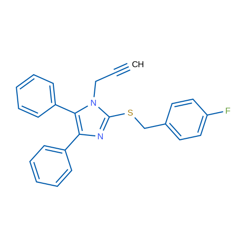 2-{[(4-fluorophenyl)methyl]sulfanyl}-4,5-diphenyl-1-(prop-2-yn-1-yl)-1H-imidazole 1g