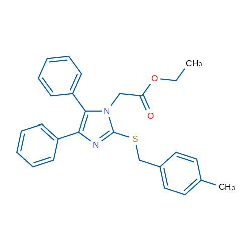 Ethyl 2-(2-{[(4-methylphenyl)methyl]sulfanyl}-4,5-diphenyl-1H-imidazol-1-yl)acetate 1g