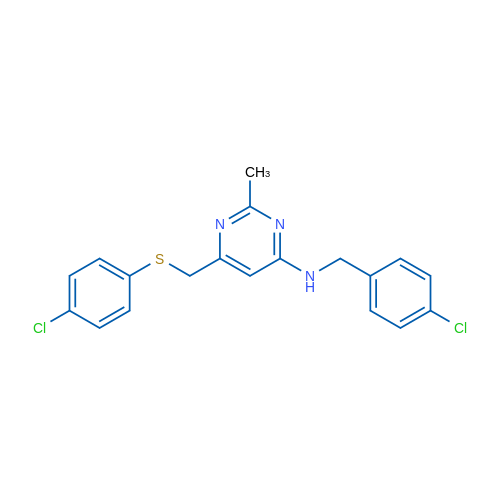 N-[(4-Chlorophenyl)methyl]-6-{[(4-chlorophenyl)sulfanyl]methyl}-2-methylpyrimidin-4-amine 1g
