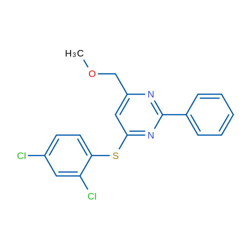 4-[(2,4-Dichlorophenyl)sulfanyl]-6-(methoxymethyl)-2-phenylpyrimidine 1g