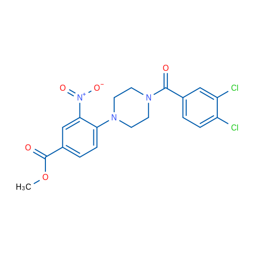 Methyl 4-[4-(3,4-dichlorobenzoyl)piperazin-1-yl]-3-nitrobenzoate 1g
