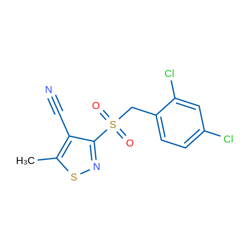 3-[(2,4-Dichlorophenyl)methanesulfonyl]-5-methyl-1,2-thiazole-4-carbonitrile 1g