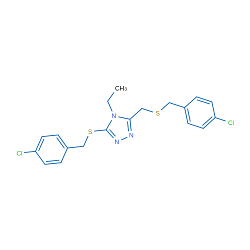 3-{[(4-chlorophenyl)methyl]sulfanyl}-5-({[(4-chlorophenyl)methyl]sulfanyl}methyl)-4-ethyl-4H-1,2,4-triazole 1g