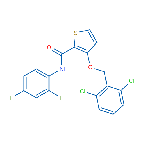 3-[(2,6-Dichlorophenyl)methoxy]-N-(2,4-difluorophenyl)thiophene-2-carboxamide 1g