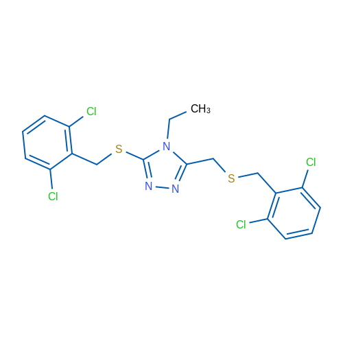 3-{[(2,6-dichlorophenyl)methyl]sulfanyl}-5-({[(2,6-dichlorophenyl)methyl]sulfanyl}methyl)-4-ethyl-4H-1,2,4-triazole 1g