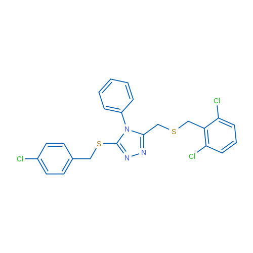 3-{[(4-chlorophenyl)methyl]sulfanyl}-5-({[(2,6-dichlorophenyl)methyl]sulfanyl}methyl)-4-phenyl-4H-1,2,4-triazole 1g