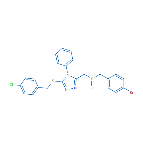 3-{[(4-bromophenyl)methanesulfinyl]methyl}-5-{[(4-chlorophenyl)methyl]sulfanyl}-4-phenyl-4H-1,2,4-triazole 1g