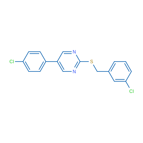 5-(4-Chlorophenyl)-2-{[(3-chlorophenyl)methyl]sulfanyl}pyrimidine 1g