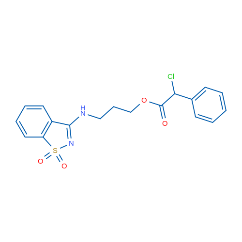 3-((1,1-Dioxidobenzo[d]isothiazol-3-yl)amino)propyl 2-chloro-2-phenylacetate 5g