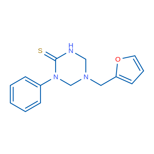 5-[(Furan-2-yl)methyl]-1-phenyl-1,3,5-triazinane-2-thione 100mg
