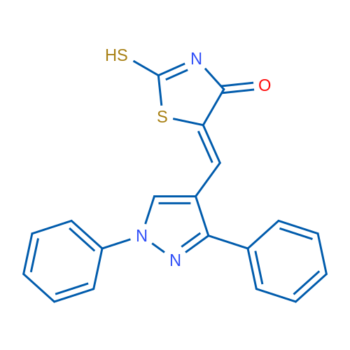 5-((1,3-Diphenyl-1H-pyrazol-4-yl)methylene)-2-mercaptothiazol-4(5H)-one 1g