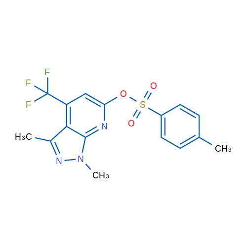 1,3-Dimethyl-4-(trifluoromethyl)-1H-pyrazolo[3,4-b]pyridin-6-yl 4-methylbenzene-1-sulfonate 1g