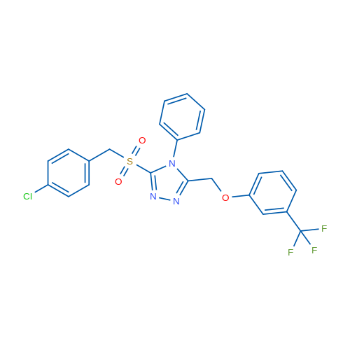 3-[(4-Chlorophenyl)methanesulfonyl]-4-phenyl-5-{[3-(trifluoromethyl)phenoxy]methyl}-4H-1,2,4-triazole 1g