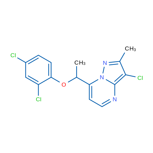 3-Chloro-7-[1-(2,4-dichlorophenoxy)ethyl]-2-methylpyrazolo[1,5-a]pyrimidine 1g