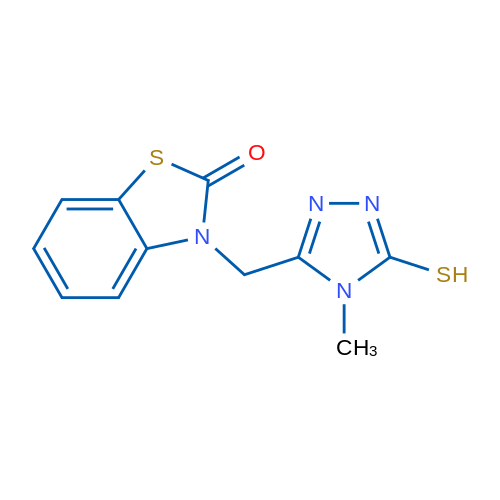 3-[(5-Mercapto-4-methyl-4H-1,2,4-triazol-3-yl)methyl]-1,3-benzothiazol-2(3H)-one 10g