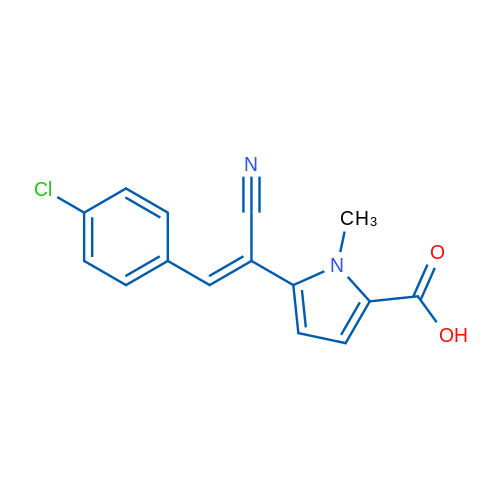 5-[(1Z)-2-(4-Chlorophenyl)-1-cyanoeth-1-en-1-yl]-1-methyl-1H-pyrrole-2-carboxylic acid 1g