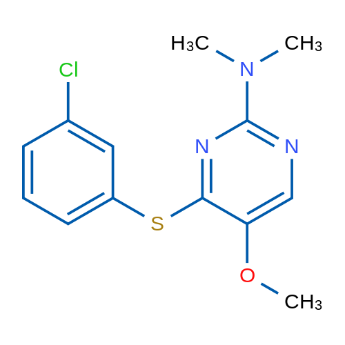 4-[(3-Chlorophenyl)sulfanyl]-5-methoxy-N,N-dimethylpyrimidin-2-amine 1g