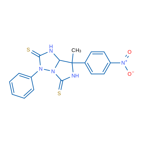 7-Methyl-7-(4-nitrophenyl)-3-phenyl-hexahydro-1H-imidazo[1,5-b][1,2,4]triazole-2,5-dithione 1g