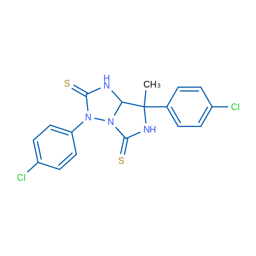 3,7-Bis(4-chlorophenyl)-7-methyl-hexahydro-1H-imidazo[1,5-b][1,2,4]triazole-2,5-dithione 1g