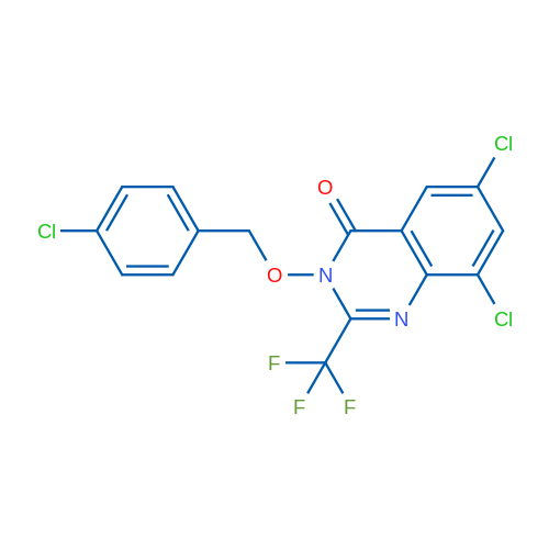 6,8-Dichloro-3-[(4-chlorophenyl)methoxy]-2-(trifluoromethyl)-3,4-dihydroquinazolin-4-one 1g