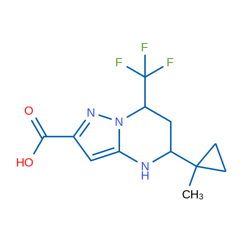 5-(1-Methylcyclopropyl)-7-(trifluoromethyl)-4,5,6,7-tetrahydropyrazolo[1,5-a]pyrimidine-2-carboxylic acid 1g
