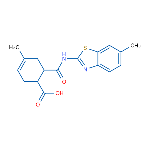 4-Methyl-6-((6-methylbenzo[d]thiazol-2-yl)carbamoyl)cyclohex-3-enecarboxylic acid 1g