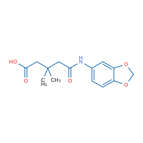 5-(Benzo[d][1,3]dioxol-5-ylamino)-3,3-dimethyl-5-oxopentanoic acid 1g