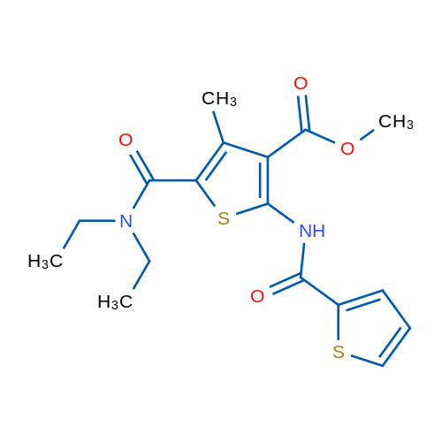Methyl 5-(diethylcarbamoyl)-4-methyl-2-(thiophene-2-carboxamido)thiophene-3-carboxylate 1g