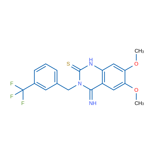 4-Imino-6,7-dimethoxy-3-{[3-(trifluoromethyl)phenyl]methyl}-1,2,3,4-tetrahydroquinazoline-2-thione 1g