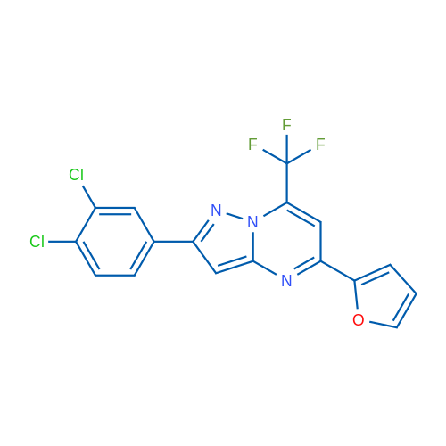2-(3,4-Dichlorophenyl)-5-(furan-2-yl)-7-(trifluoromethyl)pyrazolo[1,5-a]pyrimidine 1g