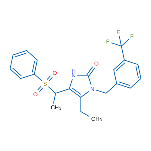 4-[1-(Benzenesulfonyl)ethyl]-5-ethyl-1-{[3-(trifluoromethyl)phenyl]methyl}-2,3-dihydro-1H-imidazol-2-one 1g