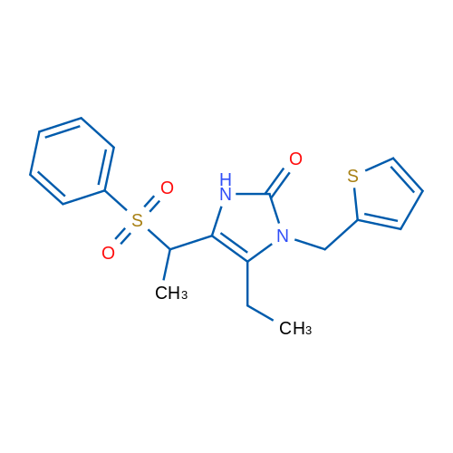 4-[1-(Benzenesulfonyl)ethyl]-5-ethyl-1-[(thiophen-2-yl)methyl]-2,3-dihydro-1H-imidazol-2-one 1g