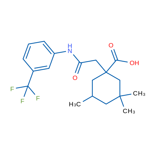 3,3,5-Trimethyl-1-({[3-(trifluoromethyl)phenyl]carbamoyl}methyl)cyclohexane-1-carboxylic acid 1g