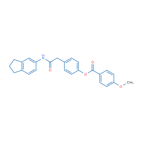 4-{[(2,3-dihydro-1H-inden-5-yl)carbamoyl]methyl}phenyl 4-methoxybenzoate 25mg
