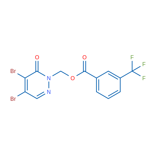 (4,5-Dibromo-6-oxo-1,6-dihydropyridazin-1-yl)methyl 3-(trifluoromethyl)benzoate 1g