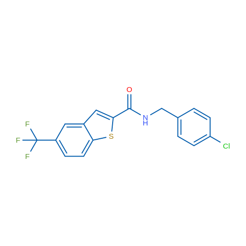 N-[(4-Chlorophenyl)methyl]-5-(trifluoromethyl)-1-benzothiophene-2-carboxamide 1g