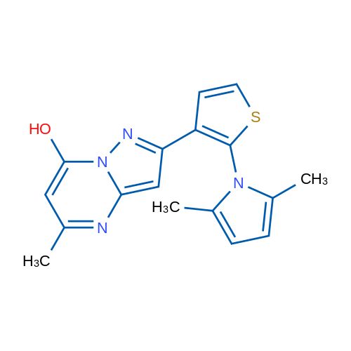 2-[2-(2,5-Dimethyl-1H-pyrrol-1-yl)thiophen-3-yl]-5-methylpyrazolo[1,5-a]pyrimidin-7-ol 1g
