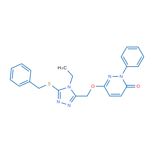 6-{[5-(benzylsulfanyl)-4-ethyl-4H-1,2,4-triazol-3-yl]methoxy}-2-phenyl-2,3-dihydropyridazin-3-one 1g
