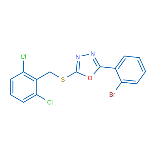 2-(2-Bromophenyl)-5-((2,6-dichlorobenzyl)thio)-1,3,4-oxadiazole 1g