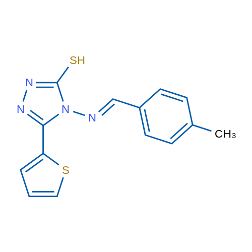 4-[(E)-[(4-Methylphenyl)methylidene]amino]-5-(thiophen-2-yl)-4H-1,2,4-triazole-3-thiol 1g
