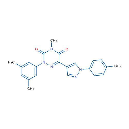 2-(3,5-Dimethylphenyl)-4-methyl-6-[1-(4-methylphenyl)-1H-pyrazol-4-yl]-2,3,4,5-tetrahydro-1,2,4-triazine-3,5-dione 1g