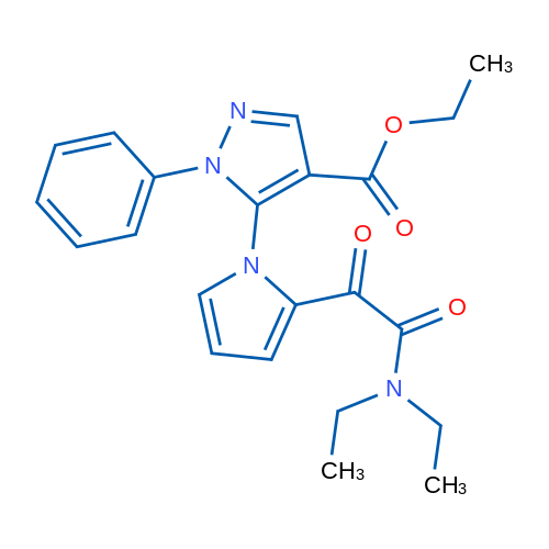 Ethyl 5-{2-[(diethylcarbamoyl)carbonyl]-1H-pyrrol-1-yl}-1-phenyl-1H-pyrazole-4-carboxylate 1g