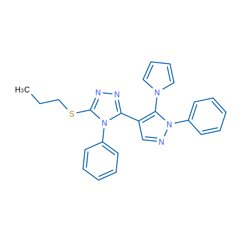 4-Phenyl-3-[1-phenyl-5-(1H-pyrrol-1-yl)-1H-pyrazol-4-yl]-5-(propylsulfanyl)-4H-1,2,4-triazole 1g