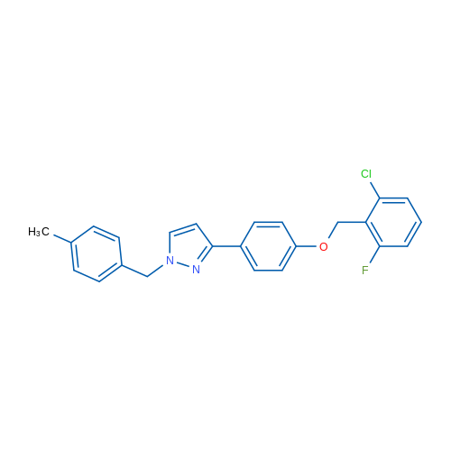 3-{4-[(2-chloro-6-fluorophenyl)methoxy]phenyl}-1-[(4-methylphenyl)methyl]-1H-pyrazole 1g