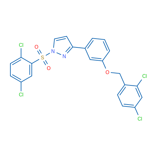 1-(2,5-Dichlorobenzenesulfonyl)-3-{3-[(2,4-dichlorophenyl)methoxy]phenyl}-1H-pyrazole 1g