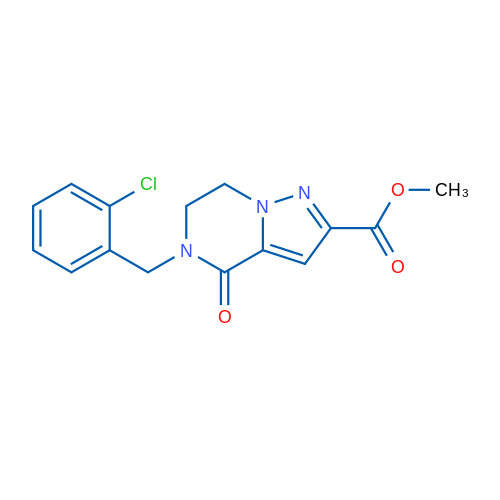 Methyl 5-[(2-chlorophenyl)methyl]-4-oxo-4H,5H,6H,7H-pyrazolo[1,5-a]pyrazine-2-carboxylate 1g